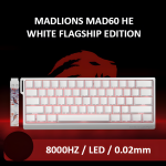 BÀN PHÍM CƠ MADLIONS MAD60 WHITE FLAGSHIP EDITION WHITE MAGNETIC PRO SWITCH (RAPID TRIGGER/8000HZ/RGB)