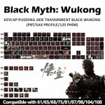 BỘ KEYCAP PUDDING SIDE TRANSPARENT BLACK WUKONG (PBT/SAX PROFILE/125 PHÍM)