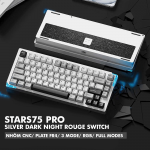 BÀN PHÍM CƠ WEIKAV STARS75 PRO SILVER DARK NIGHT ROUGE SWITCH (ANODE)