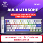 BÀN PHÍM CƠ AULA WIN60HE MAX WHITE GREY WING CHUN MAGNETIC SWITCH