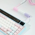 DÂY CÁP BÀN PHÍM CUSTOM TPC011 8K TYPE-C BỌC DÙ 1.5M PINK RAINBOW