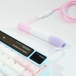 DÂY CÁP BÀN PHÍM CUSTOM TPC011 8K TYPE-C BỌC DÙ 1.5M PINK RAINBOW