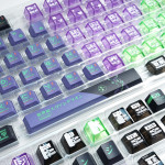 BỘ KEYCAP PC X PBT ENGRAVED EVANGELION UNIT-01 VERSION 1 (PBT/PC/OEM PROFILE/124 PHÍM)