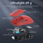 CHUỘT ATTACK SHARK X3 MULTI MODES ĐỎ (PAW3395/49G)
