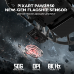 CHUỘT ATTACK SHARK R2 8K MULTI MODES GRAY (PAW3950/45G)
