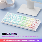 BÀN PHÍM CƠ AULA F75 WHITE CONTOUR LEOBOG VECTOR STAR SWITCH