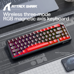 BÀN PHÍM CƠ ATTACK SHARK X65HE PRO MULTI MODES 8K BLACK RED CONTOUR MAGNETIC AMBER SWITCH