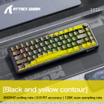 BÀN PHÍM CƠ ATTACK SHARK X65HE PRO MULTI MODES 8K BLACK YELLOW CONTOUR MAGNETIC AMBER SWITCH