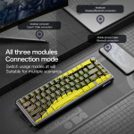 BÀN PHÍM CƠ ATTACK SHARK X65HE PRO MULTI MODES 8K BLACK YELLOW CONTOUR MAGNETIC AMBER SWITCH