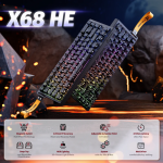 BÀN PHÍM CƠ ATTACK SHARK X68HE 8K BLACK CONTOUR MAGNETIC AMBER SWITCH