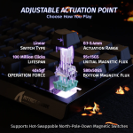 BÀN PHÍM CƠ ATTACK SHARK X68HE 8K BLACK CONTOUR MAGNETIC AMBER SWITCH