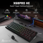 BÀN PHÍM CƠ ATTACK SHARK X68HE PRO MULTI MODES 8K BLACK CONTOUR MAGNETIC AMBER SWITCH
