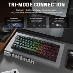 BÀN PHÍM CƠ ATTACK SHARK X68HE PRO MULTI MODES 8K BLACK CONTOUR MAGNETIC AMBER SWITCH