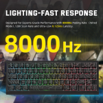 BÀN PHÍM CƠ ATTACK SHARK X68HE PRO MULTI MODES 8K BLACK CONTOUR MAGNETIC AMBER SWITCH