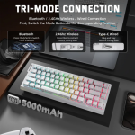BÀN PHÍM CƠ ATTACK SHARK X68HE PRO MULTI MODES 8K WHITE CONTOUR MAGNETIC AMBER SWITCH