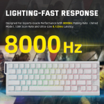 BÀN PHÍM CƠ ATTACK SHARK X68HE PRO MULTI MODES 8K WHITE CONTOUR MAGNETIC AMBER SWITCH