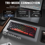 BÀN PHÍM CƠ ATTACK SHARK X68HE PRO MULTI MODES 8K BLACK RED CONTOUR MAGNETIC AMBER SWITCH