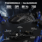 CHUỘT ATTACK SHARK R5 ULTRA CARBON 8K MULTI MODES BLACK (PAW3950MAX/39G)