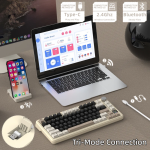 BÀN PHÍM CƠ ATTACK SHARK X85 PRO MULTI MODES CHEESE WHITE STRAWBERRY SWITCH