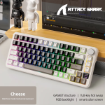 BÀN PHÍM CƠ ATTACK SHARK X85 PRO MULTI MODES CHEESE WHITE STRAWBERRY SWITCH