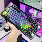 BÀN PHÍM CƠ ATTACK SHARK X85 PRO MULTI MODES PC X PBT ENGRAVED EVANGELION UNIT-01 VERSION 1 STRAWBERRY SWITCH