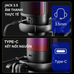 MICROPHONE SHOUFEI ME6S RGB ĐEN BẢN KẸP BÀN