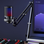 MICROPHONE SHOUFEI ME6S RGB ĐEN BẢN KẸP BÀN