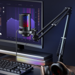 MICROPHONE SHOUFEI ME6S RGB ĐEN BẢN KẸP BÀN