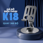 GIÁ ĐỠ ĐIỆN THOẠI NHÔM GẤP GỌN QUAY 360 ĐỘ K18 GREY