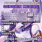 BỘ KEYCAP PUDDING SIDE TRANSPARENT GENSHIN KEQING (PBT/SAX PROFILE/125 PHÍM)