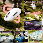 CHUỘT ATTACK SHARK G3 MULTI MODES TRẮNG (PAW3311/59G)