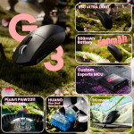 CHUỘT ATTACK SHARK G3 PRO MULTI MODES ĐEN (PAW3311/59G)