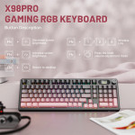 BÀN PHÍM CƠ ATTACK SHARK X98 PRO BLACK BERRY STRAWBERRY SWITCH