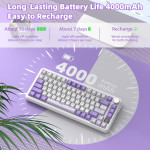 BÀN PHÍM CƠ ATTACK SHARK X85 PRO MULTI MODES LAVENDER STRAWBERRY SWITCH