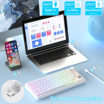 BÀN PHÍM CƠ ATTACK SHARK X85 PRO MULTI MODES WHITE CONTOUR STRAWBERRY SWITCH