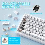 BÀN PHÍM CƠ ATTACK SHARK X85 PRO MULTI MODES WHITE CONTOUR STRAWBERRY SWITCH