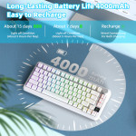 BÀN PHÍM CƠ ATTACK SHARK X85 PRO MULTI MODES WHITE CONTOUR STRAWBERRY SWITCH