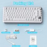 BÀN PHÍM CƠ ATTACK SHARK X85 PRO MULTI MODES WHITE CONTOUR STRAWBERRY SWITCH