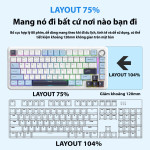 BÀN PHÍM CƠ FREE WOLF F75 MULTI MODES BLACK SILVER MOON SWITCH
