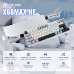 BÀN PHÍM CƠ ATTACK SHARK X68HE MAX CNC STARLIGHT WHITE MAGNETIC AMBER SWITCH