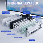 BÀN PHÍM CƠ ATTACK SHARK X68HE MAX CNC STARLIGHT WHITE MAGNETIC AMBER SWITCH