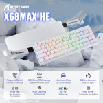 BÀN PHÍM CƠ ATTACK SHARK X68HE MAX CNC WHITE CONTOUR MAGNETIC AMBER SWITCH