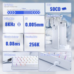 BÀN PHÍM CƠ ATTACK SHARK X68HE MAX CNC WHITE CONTOUR MAGNETIC AMBER SWITCH