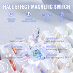 BÀN PHÍM CƠ ATTACK SHARK X68HE MAX CNC WHITE CONTOUR MAGNETIC AMBER SWITCH