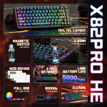 BÀN PHÍM CƠ ATTACK SHARK X82PRO HE BLACK CONTOUR MAGNETIC AMBER SWITCH