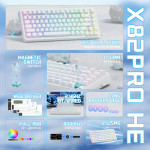 BÀN PHÍM CƠ ATTACK SHARK X82PRO HE WHITE CONTOUR MAGNETIC AMBER SWITCH