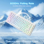 BÀN PHÍM CƠ ATTACK SHARK X82PRO HE WHITE CONTOUR MAGNETIC AMBER SWITCH