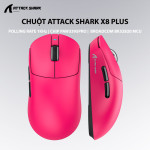 CHUỘT ATTACK SHARK X8 PLUS MULTI MODES BERRY RED (PAW3395PRO/55G)