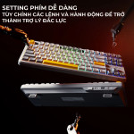 BÀN PHÍM CƠ INPHIC K87 PRO MULTI MODES WHITE CONTOUR BLACK GOLD SWITCH
