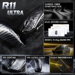 CHUỘT ATTACK SHARK R11 ULTRA CARBON FIBER 8K MULTI MODES FORGED BLACK (PAW3950MAX/49G)